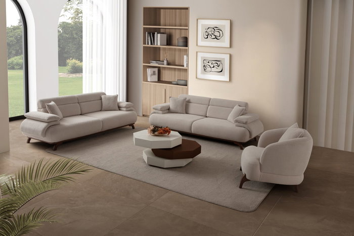 Atelier Del Sofa Bonjo Walnut - Beige